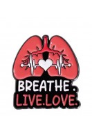 Брошка. Легені. Breathe. Live. Love. Дихай. Живи. Люби