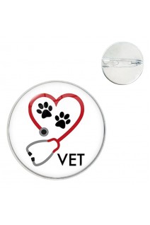 Брошка. Значок. Я люблю ветеринарну медицину. VET