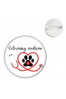 Брошка. Значок. Я люблю ветеринарну медицину. Veterinary Medicine