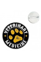Брошка. Значок. Ветеринарна медицина чорний. Veterinary Medicine