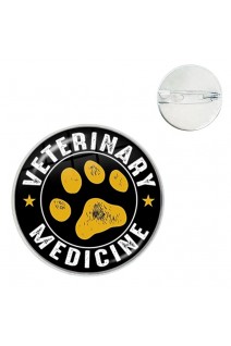 Брошка. Значок. Ветеринарна медицина чорний. Veterinary Medicine