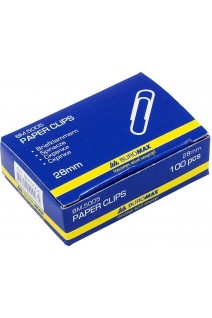 Скріпки 28мм 100 шт. круглі 5005 Buromax нікель
