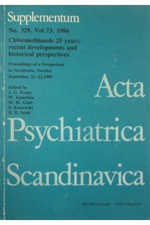 Acta psychiatrica scandinavica. Chlormethiazole 25 years: recent developments and historical perspectives