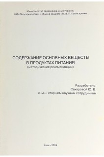 Содержание основных веществ в продуктах питания. Сахарова Ю.В.